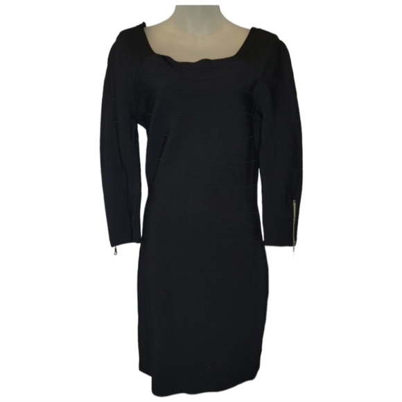 INC International Concepts Dresses & Skirts - INC International Concepts Black 3/4 Length Sleeve Bandage dress